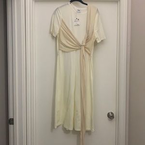 Cream Wrap-Style Dress – Soft, Classy, Effortless Look